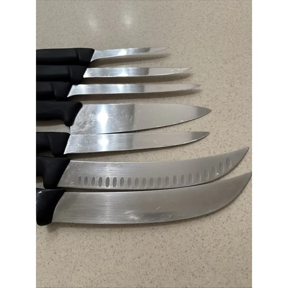 7 Victorinox Forschner Knives Knife Set 9” to 16” long SWISS Made vtg